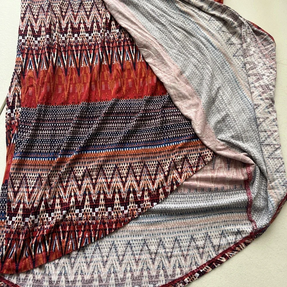 Women's Multicolor Geo Print Midi Wrap Skirt Small Boho Chic Tribal Aztec Casual